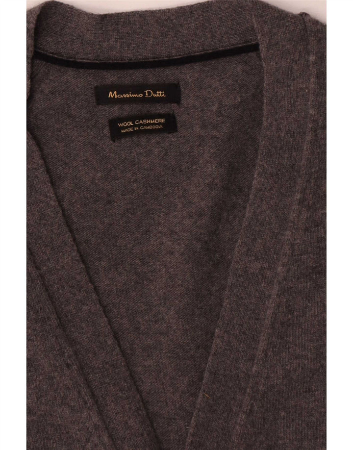 Massimo Dutti Hombre Cárdigan Sin Mangas Lana Gris Medio