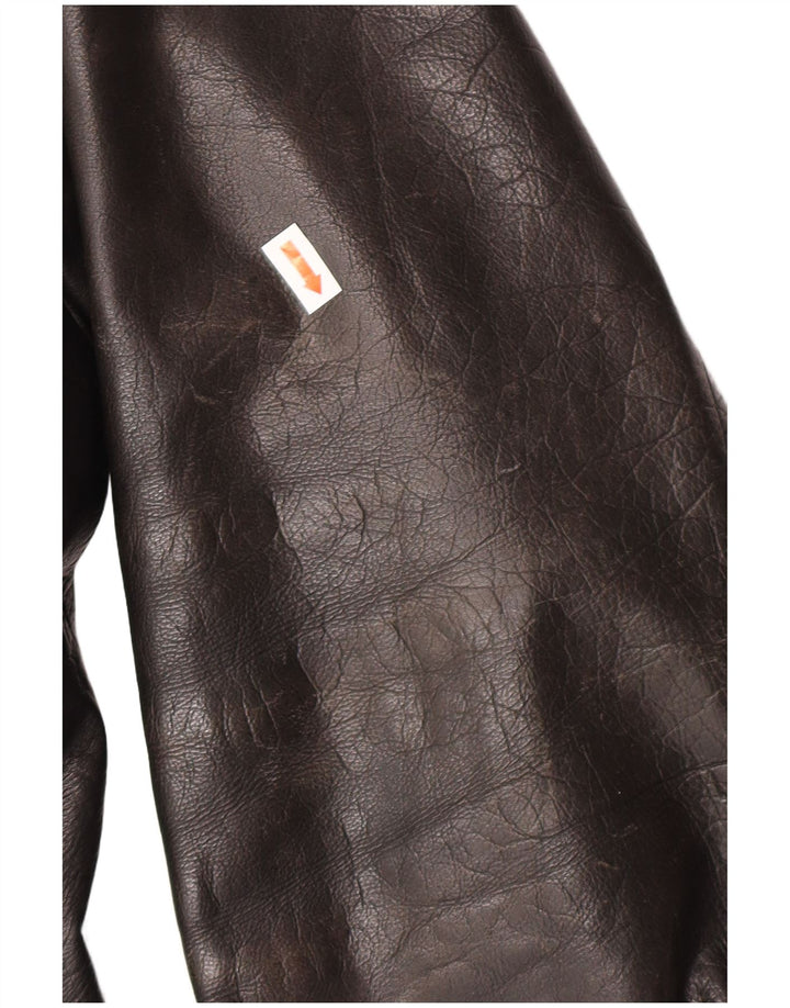 DAKOTA Chaqueta de cuero para mujer UK 16 Grande Cuero negro Clásico