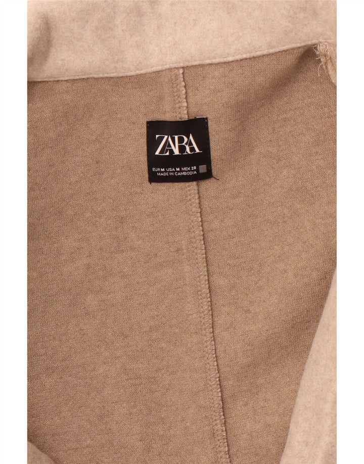 ZARA Mujer Abrigo Abierto UK 44 Medio Beige