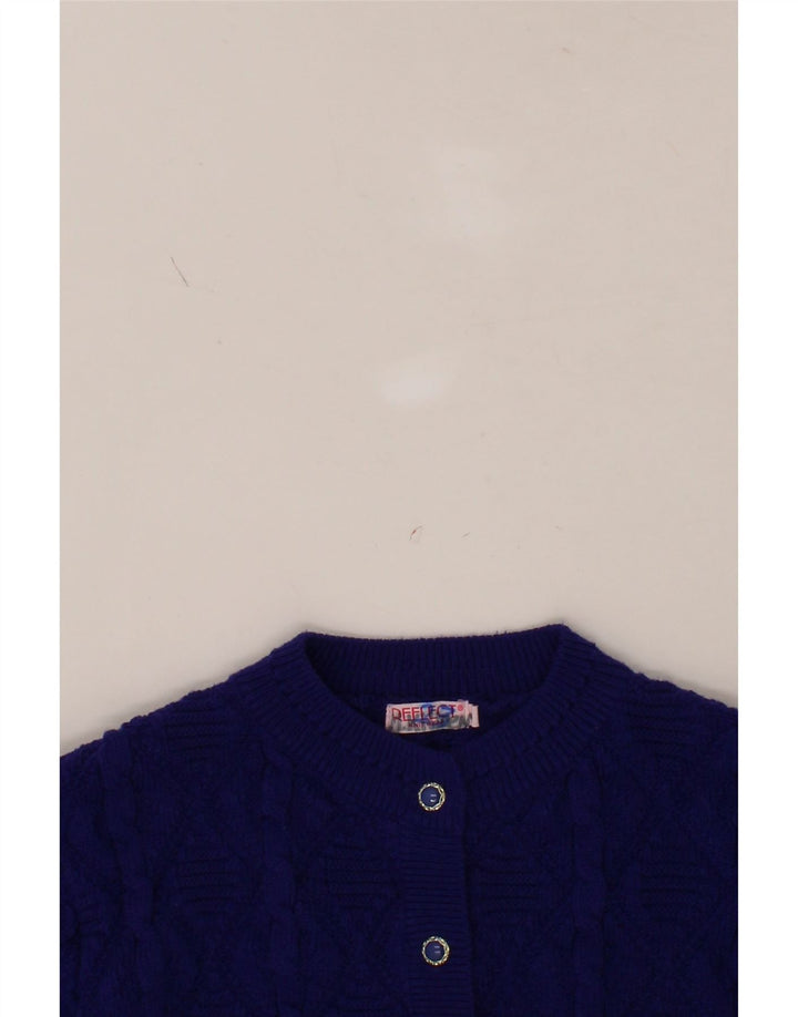 REFLECT Womens Cardigan Sweater UK 14 Medium Purple Polyester Vintage Reflect and Second-Hand Reflect from Messina Hembry 