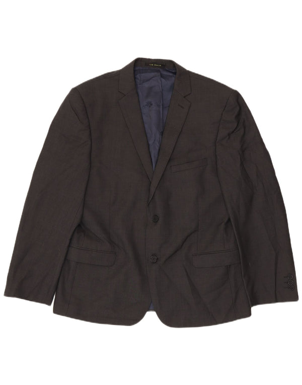 Ted Baker Chaqueta tipo blazer de 2 botones para hombre UK 38 Lana gris medio