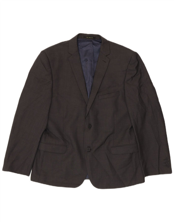 Ted Baker Chaqueta tipo blazer de 2 botones para hombre UK 38 Lana gris medio