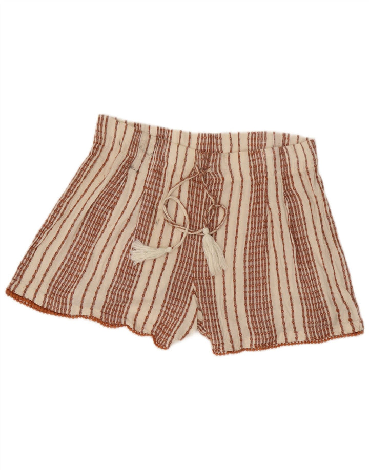 Marks & Spencer Pantalones cortos para mujer UK 12 Medium W32 Viscosa a rayas blancas