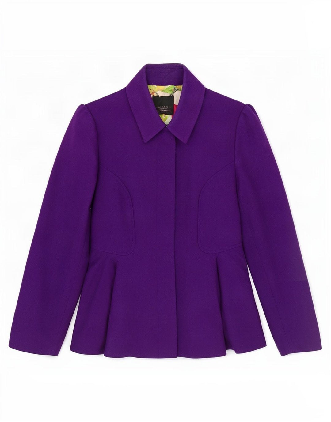 Ted Baker Chaqueta Blazer para Mujer Talla 3 Mediana Lana Púrpura