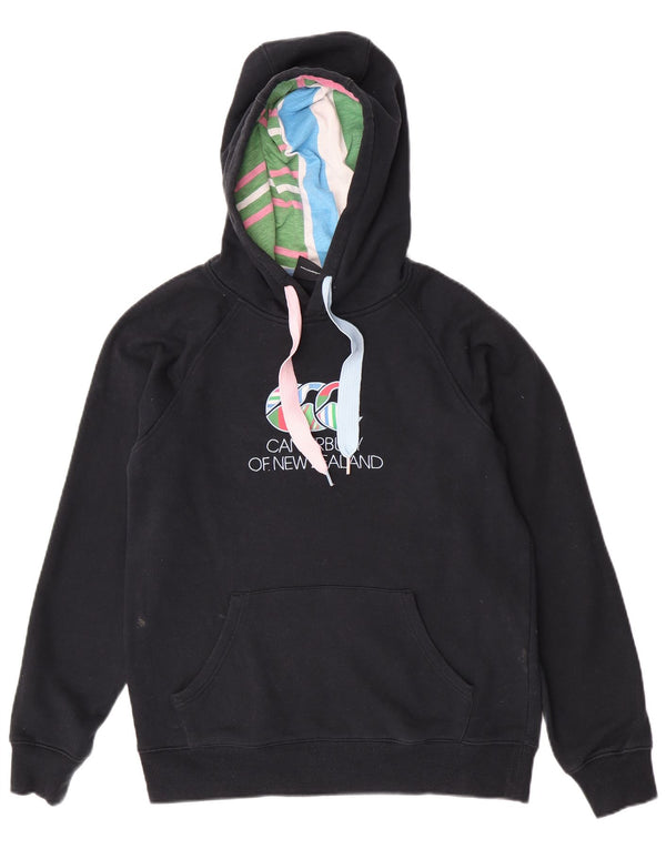 Canterbury - Sudadera con capucha para mujer, talla grande, algodón negro