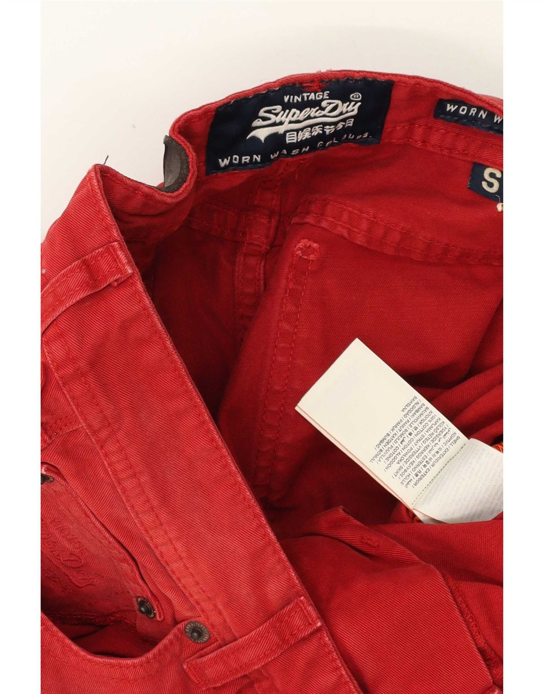 Superdry Shorts De Mezclilla Para Hombre Pequeños W29 Algodón Rojo
