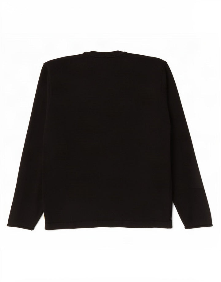 Armani Jeans Jersey con Cuello en V para Hombre de Lana Virgen Negra Mediana