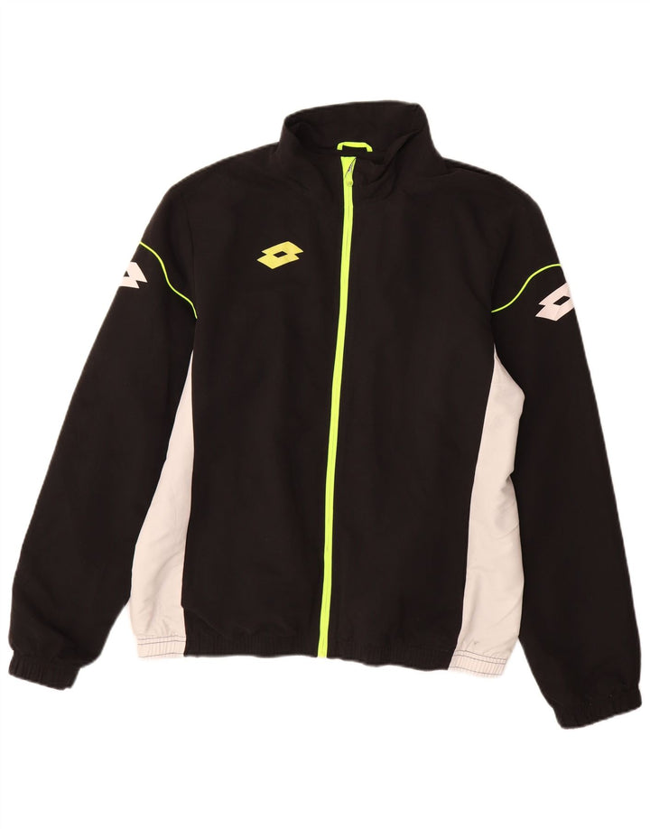 Lotto Hombre Chaqueta De Chándal Con Estampado Gráfico Poliéster Color Block Mediano Negro
