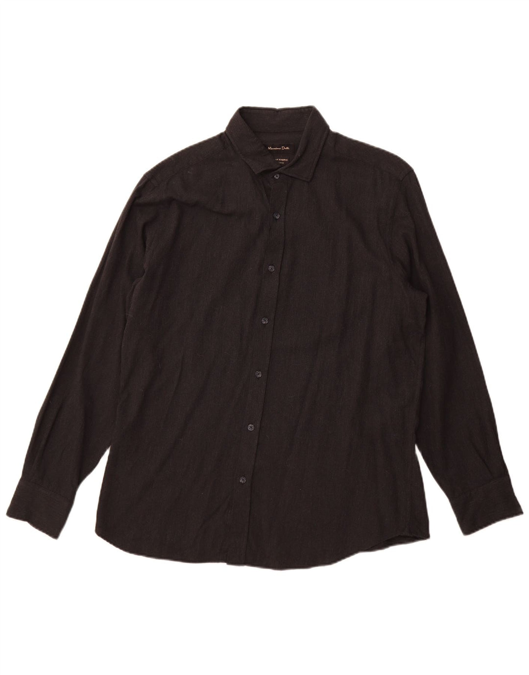 Camisa Massimo Dutti Hombre Grande Negro Algodón