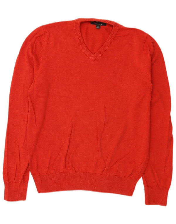Marks & Spencer Suéter con cuello en V para hombre Algodón rojo medio