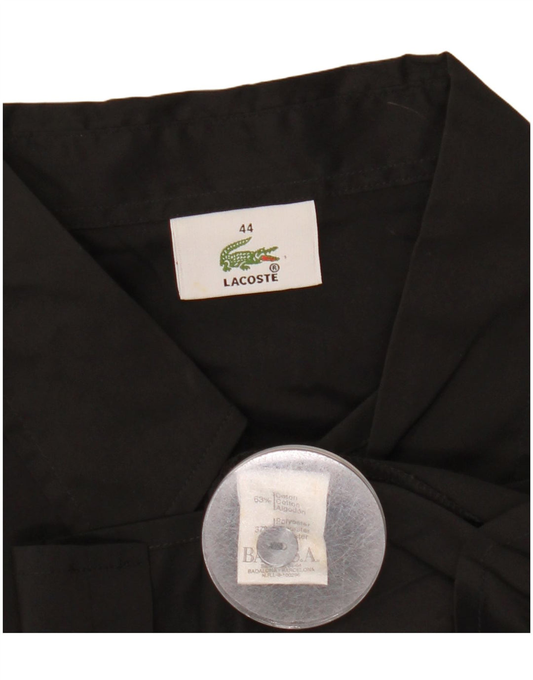 Camisa Lacoste Mujer Talla 44 Grande Algodón Negro