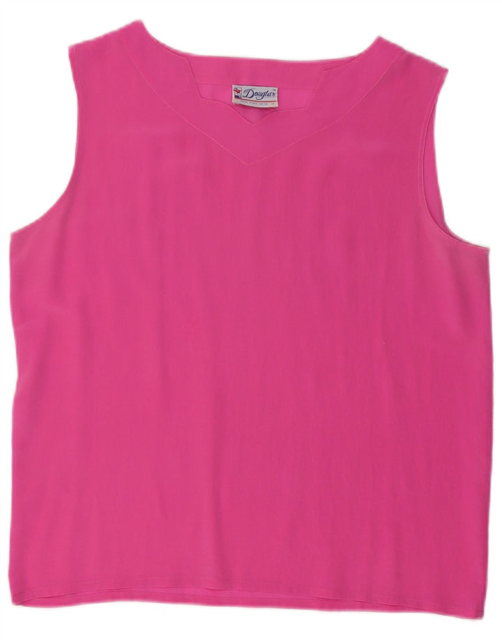 Douglas Blusa Sin Mangas para Mujer Top UK 44 Seda Rosa Mediana