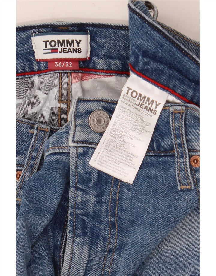 Tommy Hilfiger Vaqueros ajustados desgastados para hombre W36 L32 Algodón azul