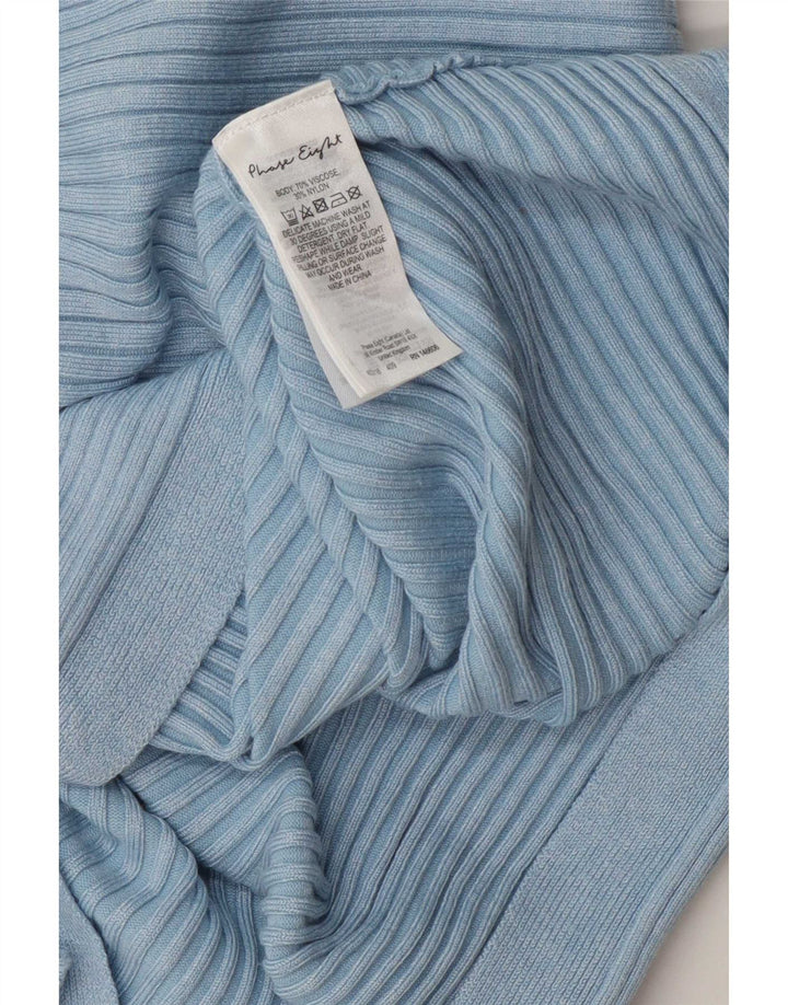 Phase Eight Top regular para mujer manga 3/4 UK 44 Viscosa a rayas azules grandes