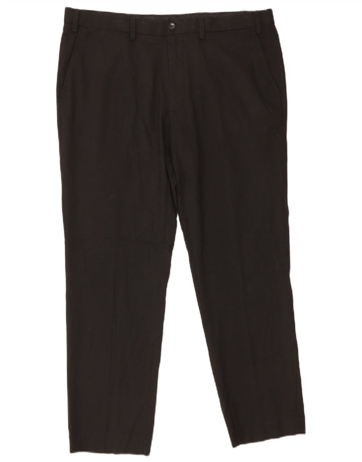 Marks & Spencer Pantalón de traje ajustado para hombre W38 L29 Poliéster negro