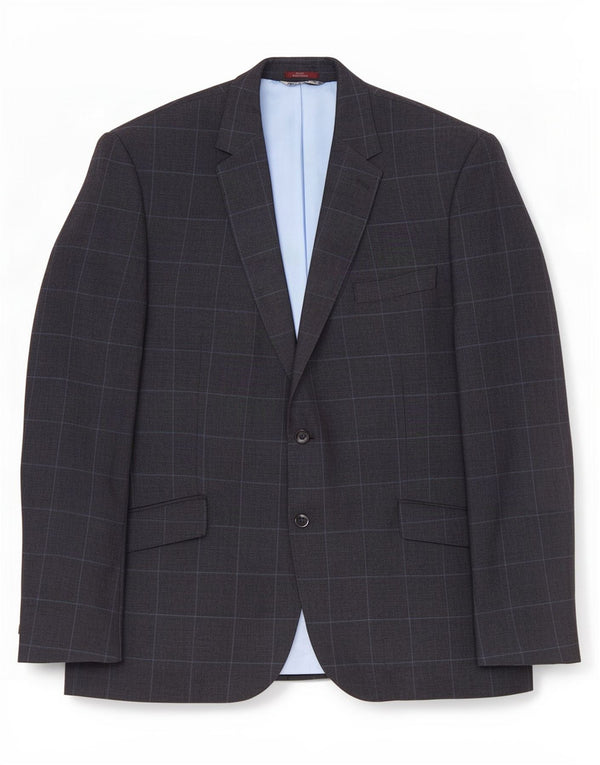 Marks & Spencer Chaqueta tipo blazer de 2 botones para hombre UK 44 XL Lino a cuadros azul marino