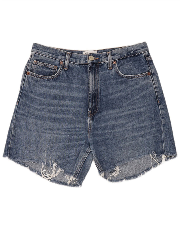 Zara Mujer Shorts Vaqueros EU 40 Medium W30 Algodón Azul