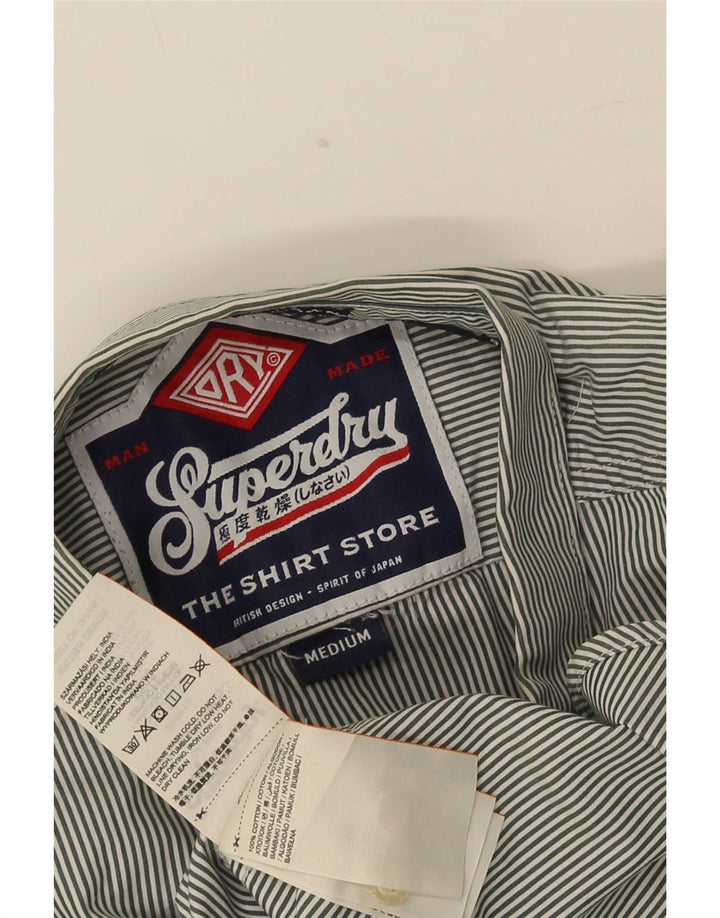 Camisa Superdry para hombre de algodón a rayas diplomáticas en gris medio