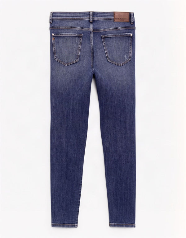 Zara Vaqueros pitillo desgastados para mujer EU 40 Medium W30 L28 Algodón azul