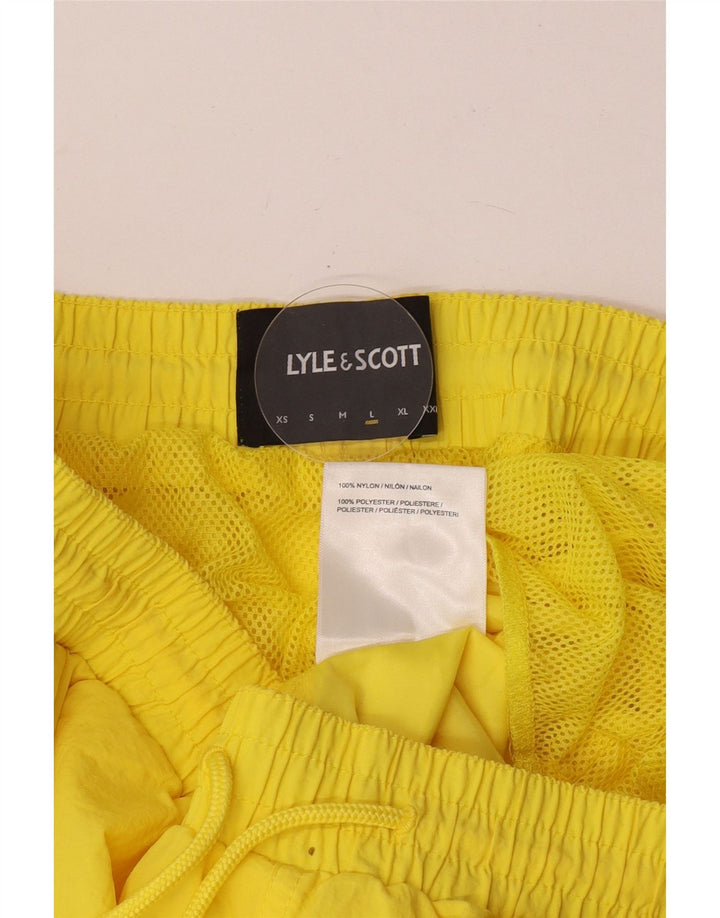 Lyle & Scott Bañador para hombre, talla grande, nailon amarillo