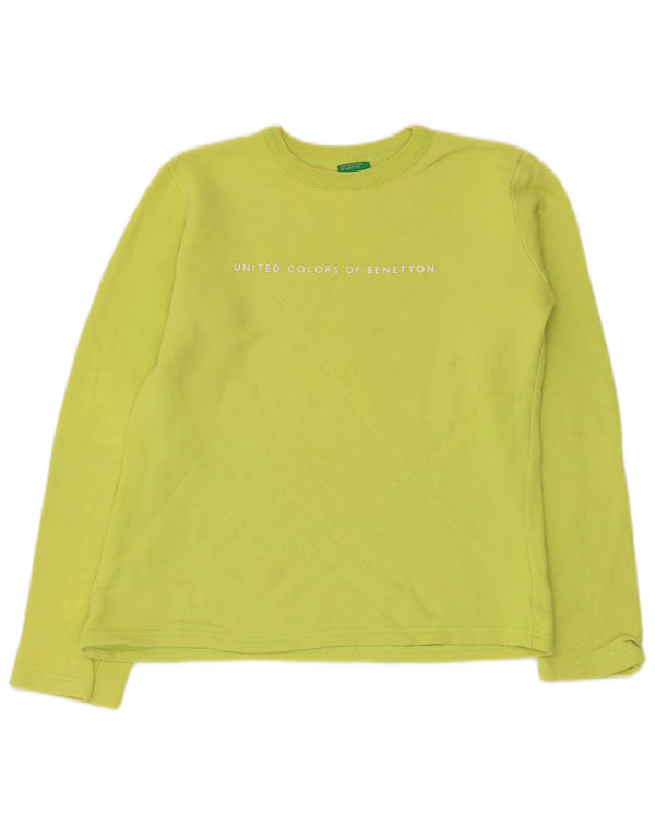 Benetton Sudadera Estampada para Niñas 11-12 Años XL Algodón Verde