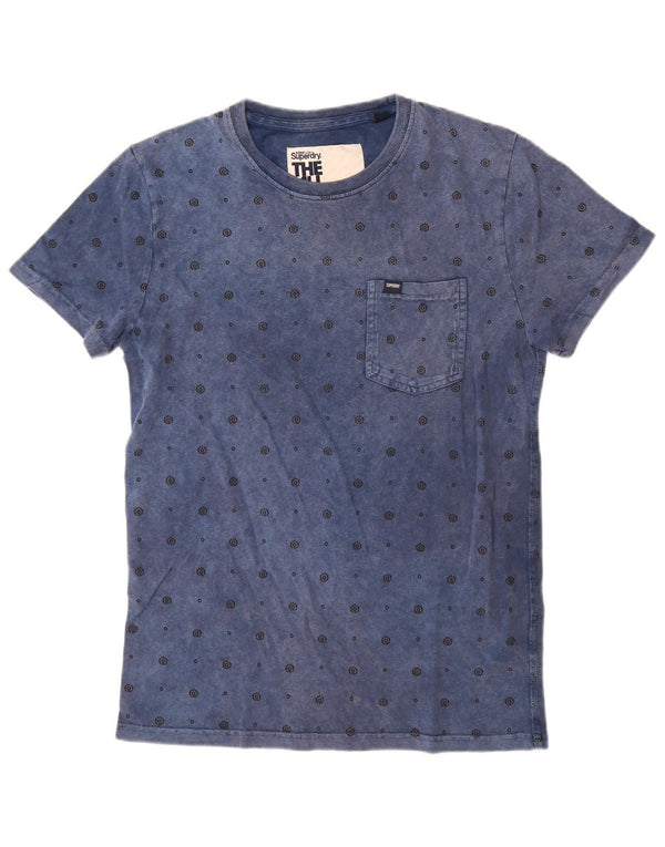 Superdry Hombre Camiseta Top Small De Algodón Con Manchas Azules