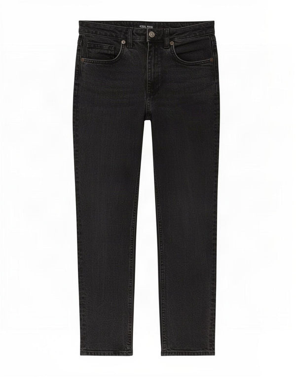 Zara Jeans Cónicos De Cintura Alta Para Mujer EU 38 Small W28 L27 Negro