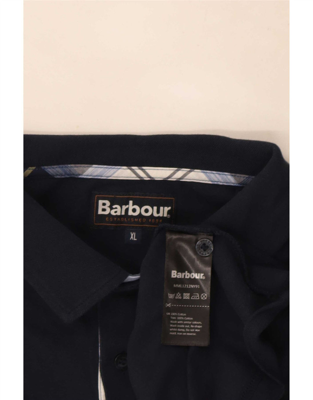 Polo Barbour Hombre XL Algodón Azul Marino