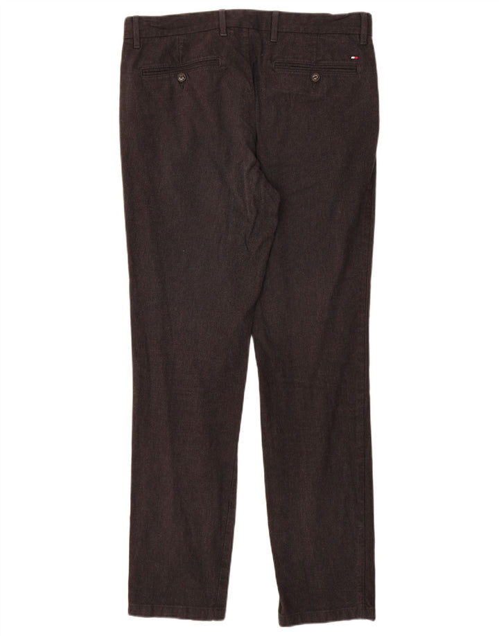 TOMMY HILFIGER Pantalón chino ajustado para hombre W32 L32 Algodón gris