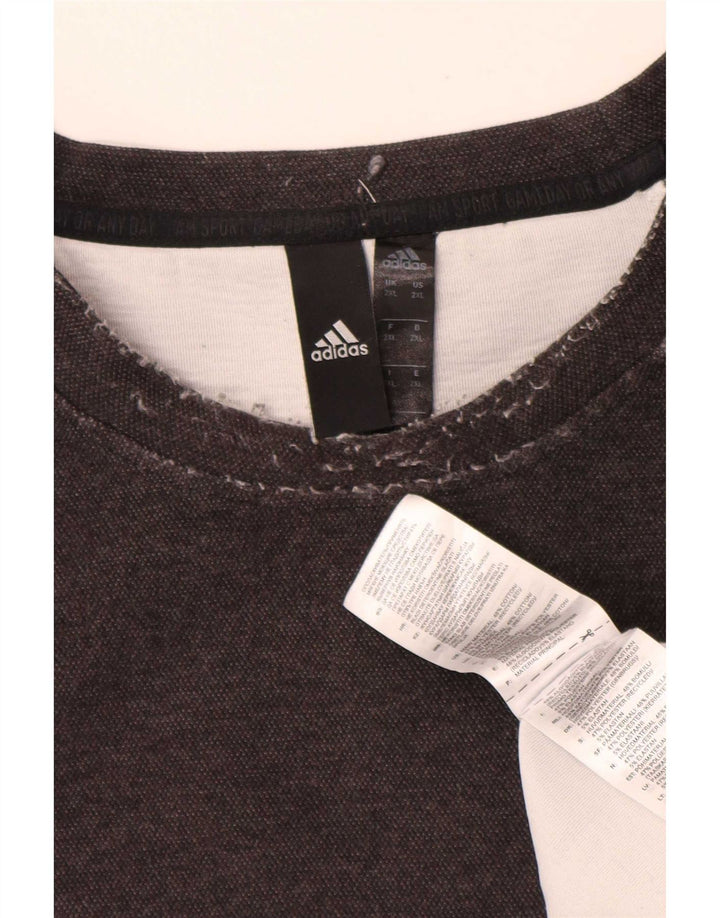Adidas Hombre Sudadera Jumper 2XL Gris Algodón