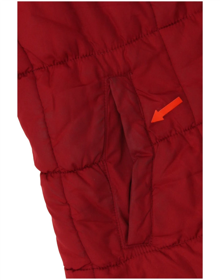 Marks & Spencer Chaqueta acolchada con capucha para mujer UK 44 Poliéster rojo mediano