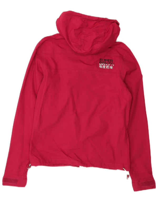 SUPERDRY Chaqueta impermeable con capucha para mujer UK 40 Small Red Nylon
