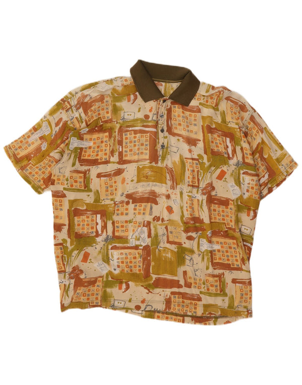 Camisa de manga corta vintage para hombre 2XL Patchwork multicolor