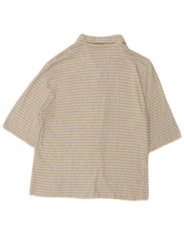 Marina Yachting Blusa de manga corta para mujer UK 44 Medium Beige Rayas