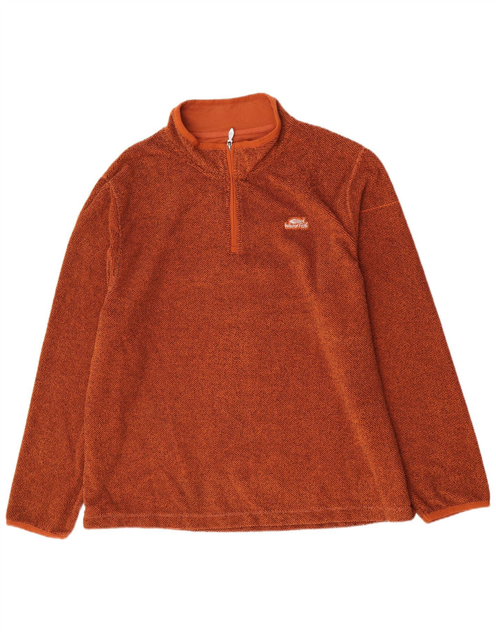 Weird Fish Jersey de forro polar con cuello y cremallera para hombre, 4XL, poliéster marrón