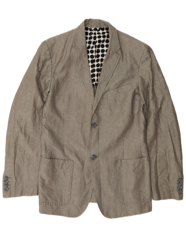 Exte Chaqueta tipo blazer de 2 botones para hombre UK 38 Gris medio Algodón a rayas