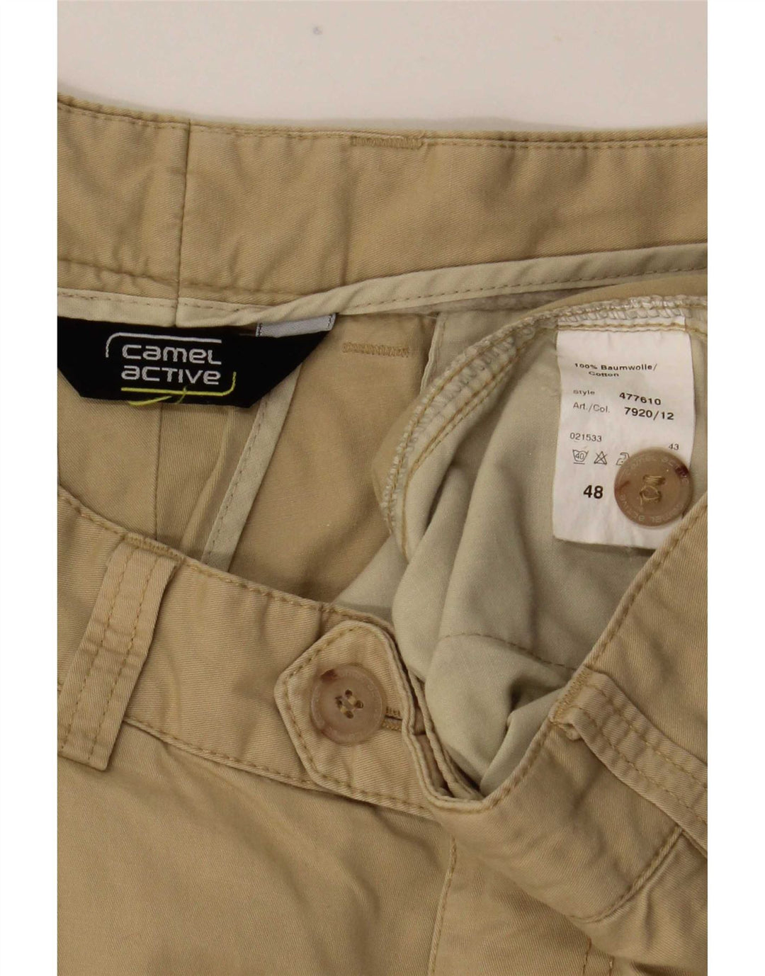 Camel Active Pantalón de traje con pinzas para hombre EU 48 Medium W33 L32 Algodón beige