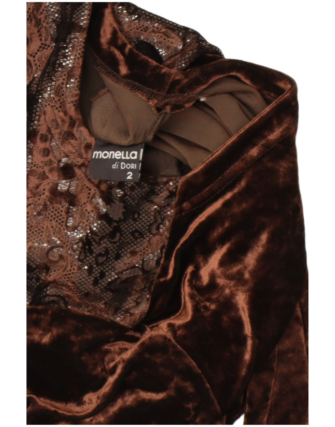 Monello Body de manga larga para mujer US 2 XS Acetato floral marrón