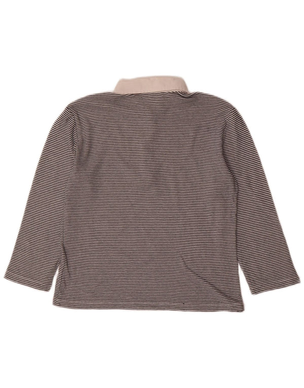 Chaps Polo de manga 3/4 para mujer UK 10 Small Algodón a rayas negras