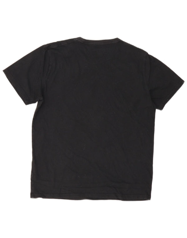 HOLLISTER Camiseta Core Fit para hombre Top mediano de algodón negro