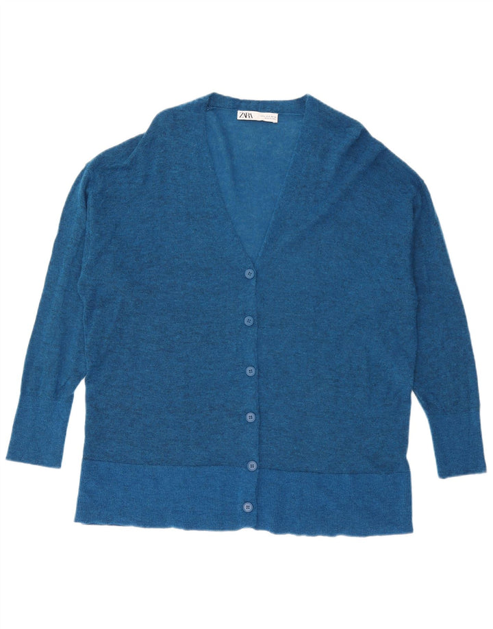 Zara Mujer Suéter Cárdigan Extragrande UK 10 Small Azul