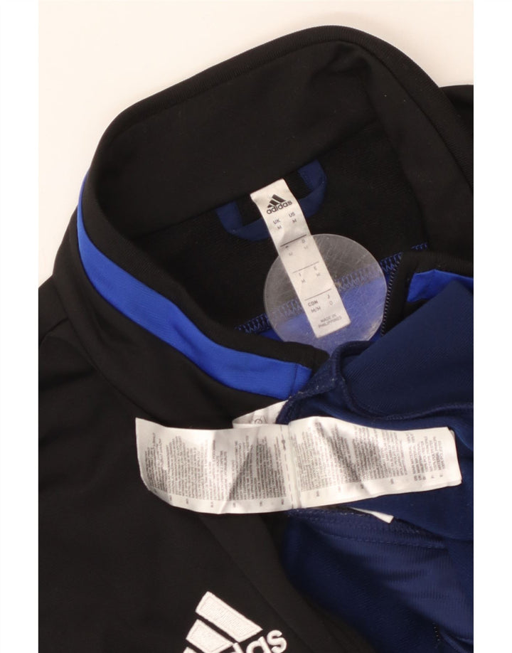 Adidas Hombre Chándal Top Chaqueta Medio Azul Marino Colorblock Poliéster
