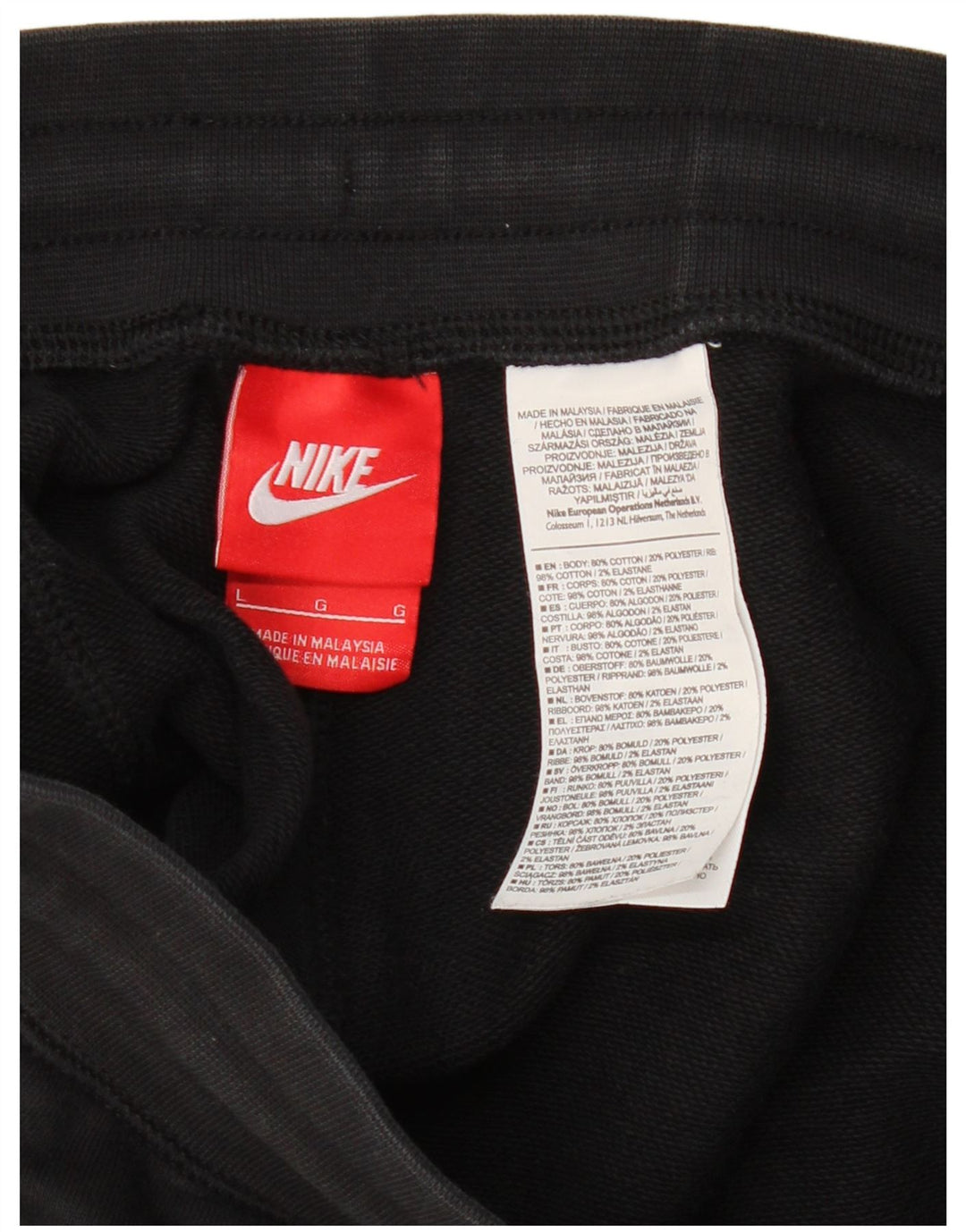 NIKE Pantalones cortos deportivos con gráficos para hombre, tamaño grande, algodón negro