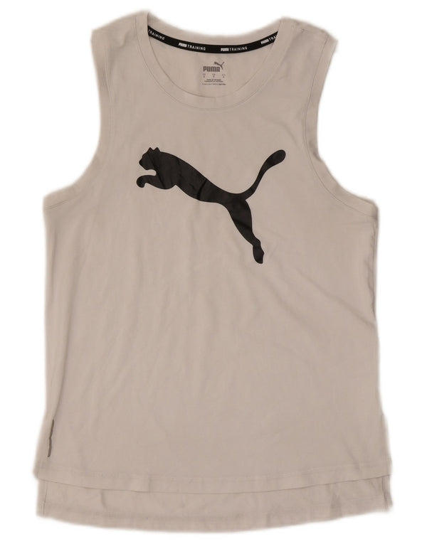 Puma Hombre Gráfico Chaleco Top Pequeño Poliéster Blanco
