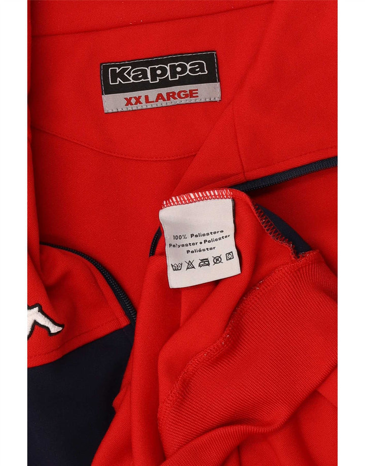 Kappa Hombre Chándal Top Chaqueta 2XL Rojo Colorblock Poliéster