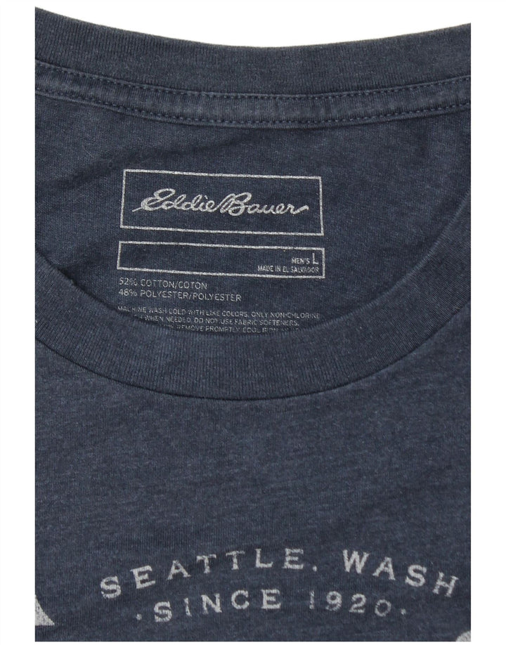 EDDIE BAUER Camiseta gráfica para hombre Top grande de algodón azul