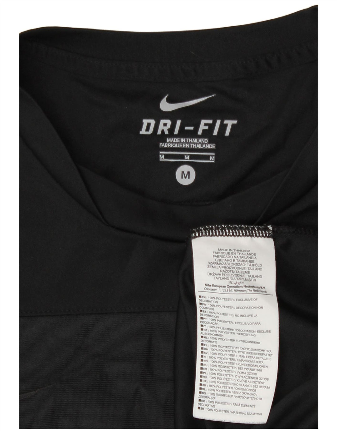 Camiseta Nike Dri Fit para hombre Top poliéster negro mediano