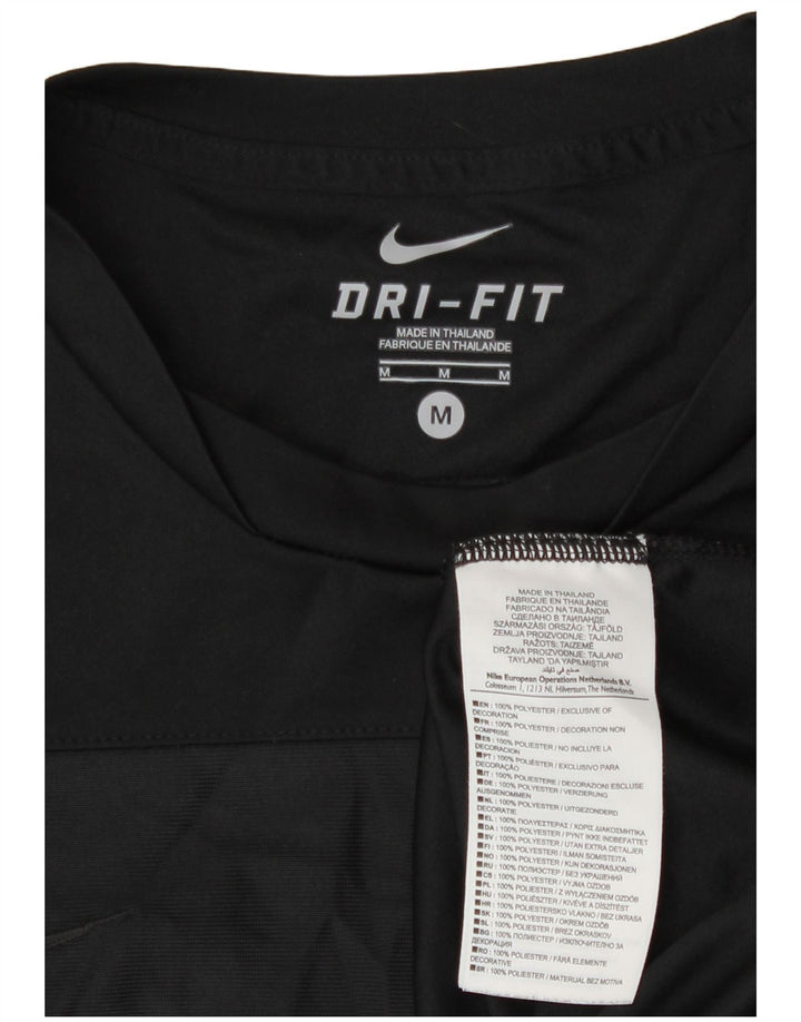 Camiseta Nike Dri Fit para hombre Top poliéster negro mediano