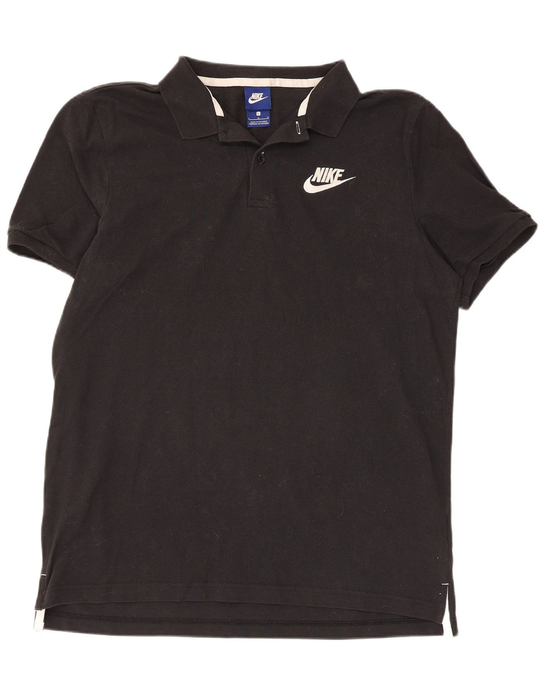 Polo Nike Hombre Grande Negro Algodón