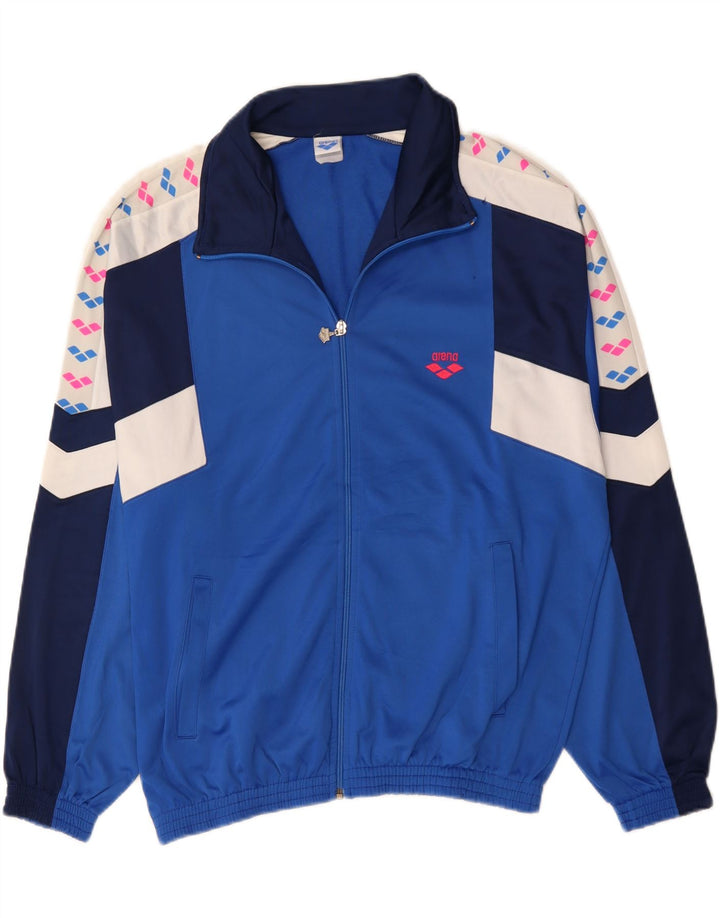 ARENA Chaqueta superior de chándal con gráfico para hombre Poliéster con bloques de color azul grande